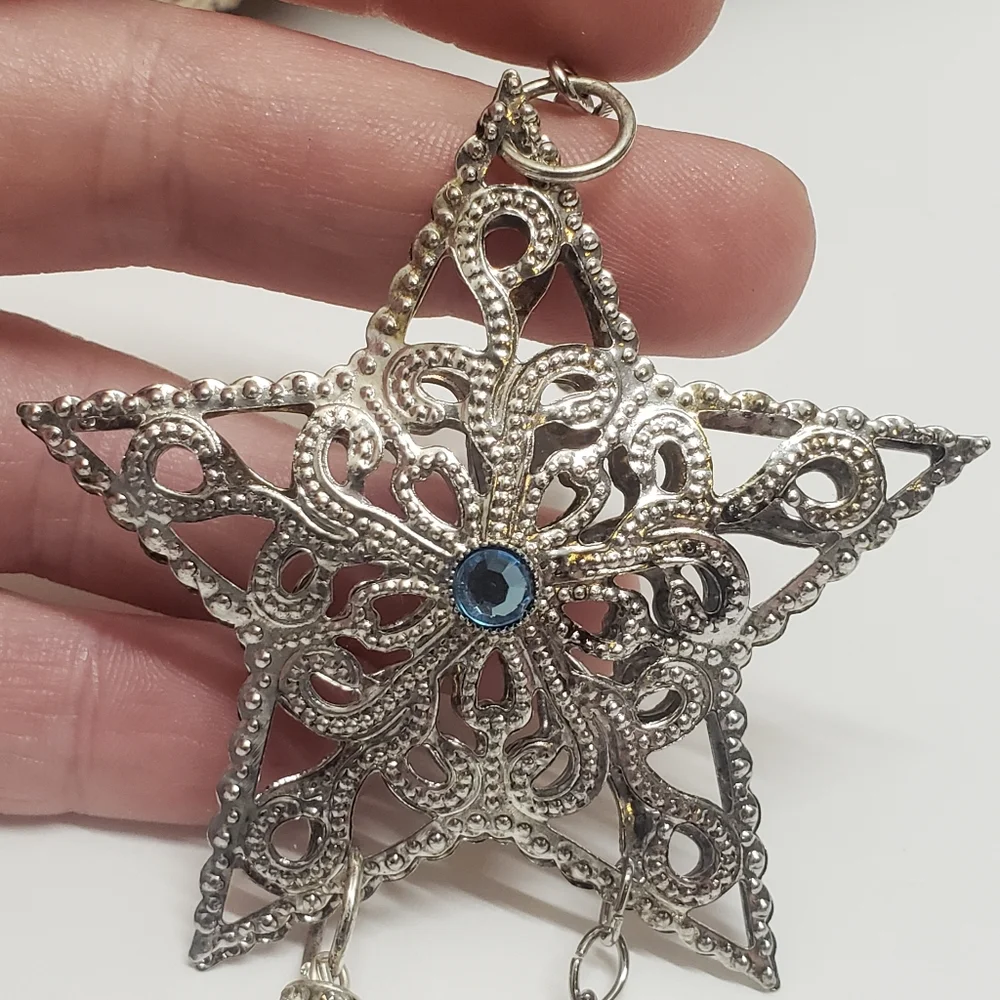 Handmade Beaded Guardian Angel Photo Charm & Silver Star Memorial Charm